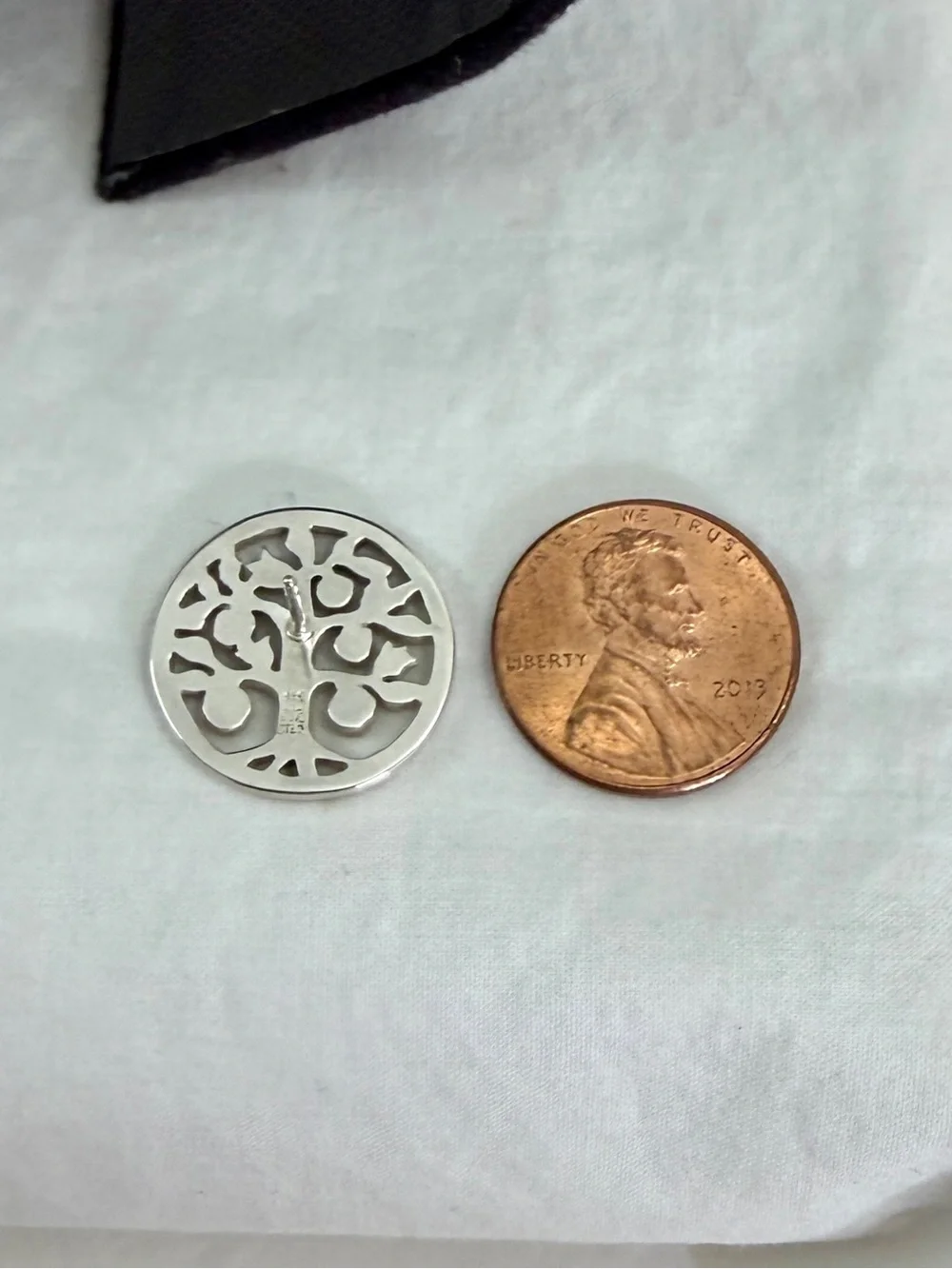 JAMES AVERY Sterling Silver Tree Of Life Circle Stud Post Earrings; RETIRED